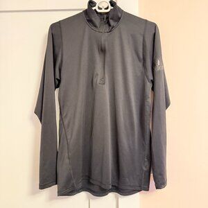 Adidas Quarter Zip Pull Over Long Sleeve Black Medium